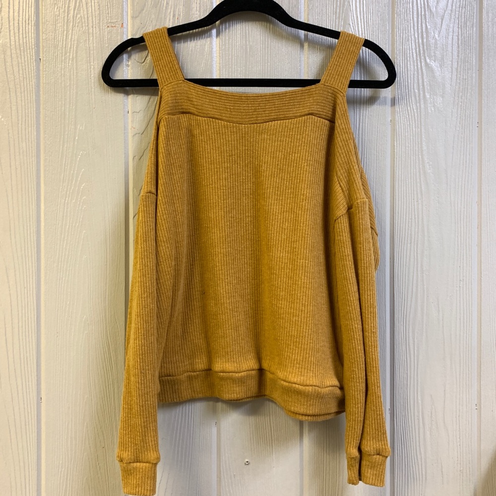 Mustard Yellow Cold Shoulder Top